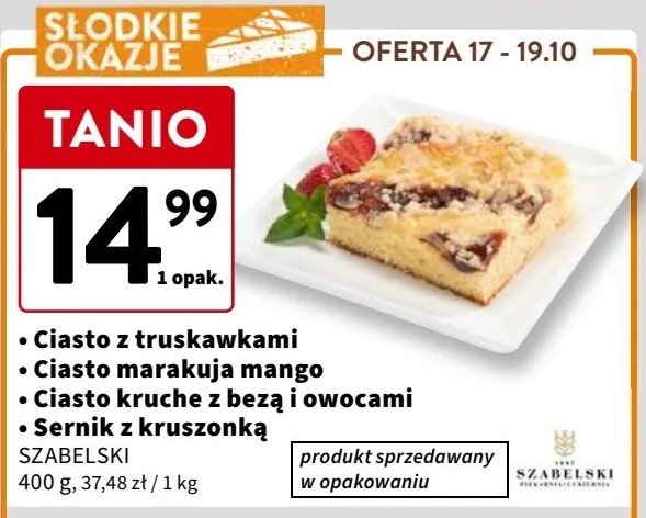 Sernik z kruszonką Cukiernia szabelski promocja