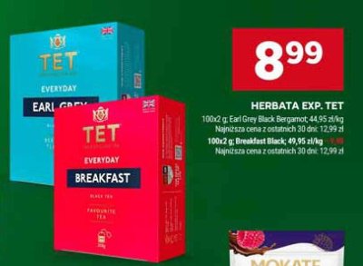 Herbata TET Everyday - Earl Grey Black promocja w Stokrotka
