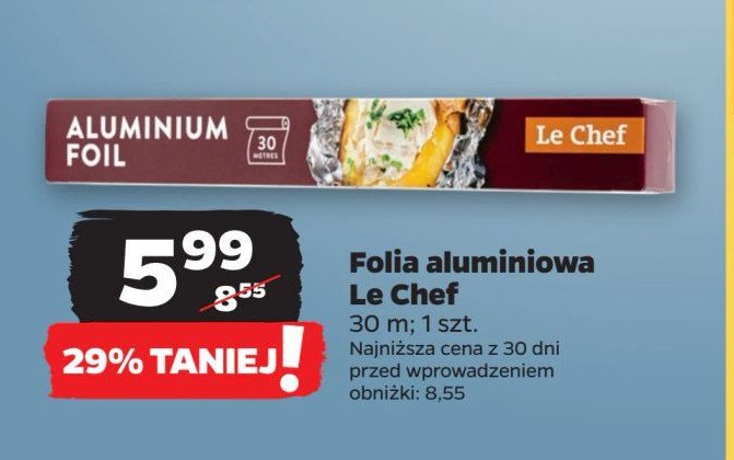 Folia aluminiowa 30 m Le chef promocja