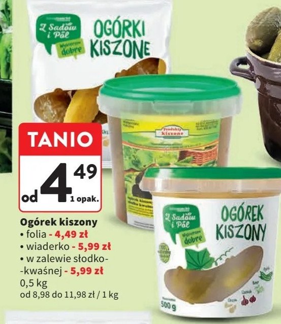 Ogórki kiszone w zalewie słodko-kwaśnej Z sadów i pól promocja