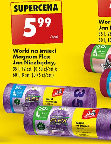 Worki na śmieci flex & strong 120 l Jan niezbędny magnum promocja