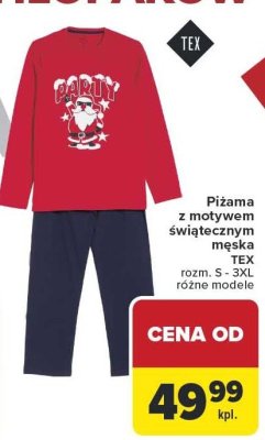 Piżama z motywem świątecznym męska promocja w Carrefour