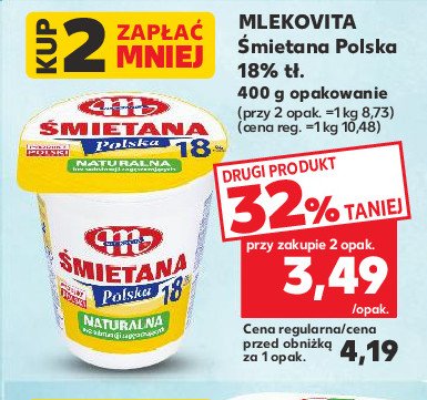 Śmietana polska 18 % Mlekovita promocja