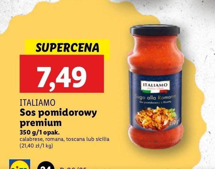 Sos sugo alla calabrese Italiamo promocja w Lidl