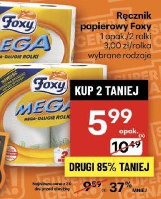 Ręcznik papierowy Foxy Mega wybrane rodzaje promocja w Delikatesy Centrum