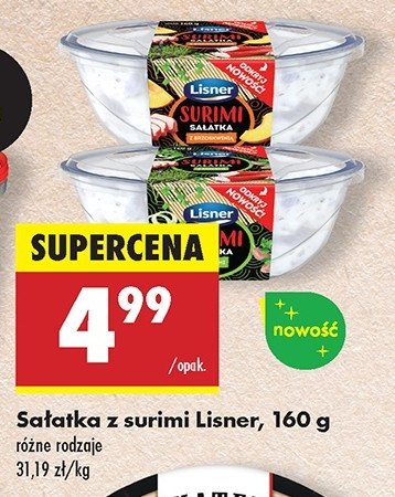 Sałatka surimi z brzoskwinią Lisner promocja w Biedronka