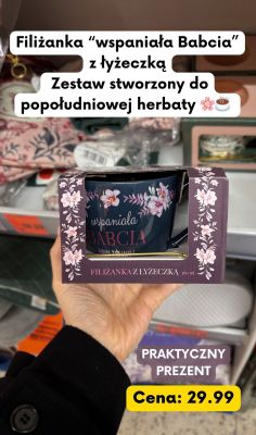 Filiżanka "wspaniała Babcia" z łyżeczką promocja w Kaufland