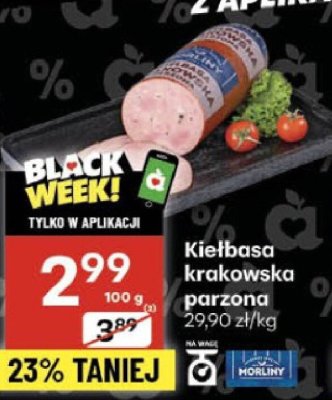 Kiełbasa krakowska parzona promocja w Delikatesy Centrum