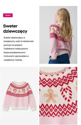 Sweter dziewczęcy świąteczny wzór z tradycyjnymi motywami promocja w Pepco