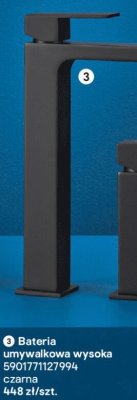 Bateria umywalkowa wysoka Cersanit Bari czarna promocja w Castorama