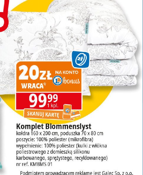 Komplet pościeli blommenslyst kołdra 160 x 200 cm + poduszka 70 x 80 cm Wendre promocja w Leclerc