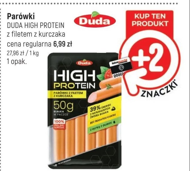 Parówki z filetem z kurczaka z oliwą z oliwek Silesia duda high protein promocja