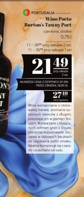 Wino Porto Burton's Tawny Port czerwone, słodkie promocja w POLOmarket
