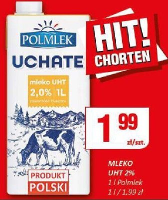 Mleko UHT 2% 1l Polmlek promocja w Chorten