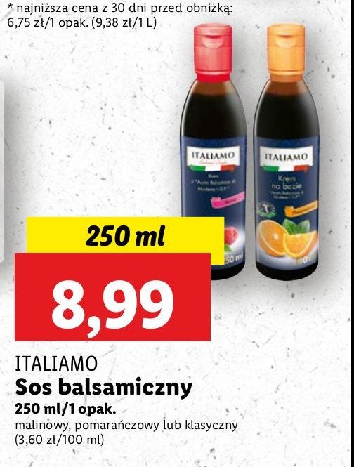 Sos balsamiczny z sokiem malinowym Italiamo promocja