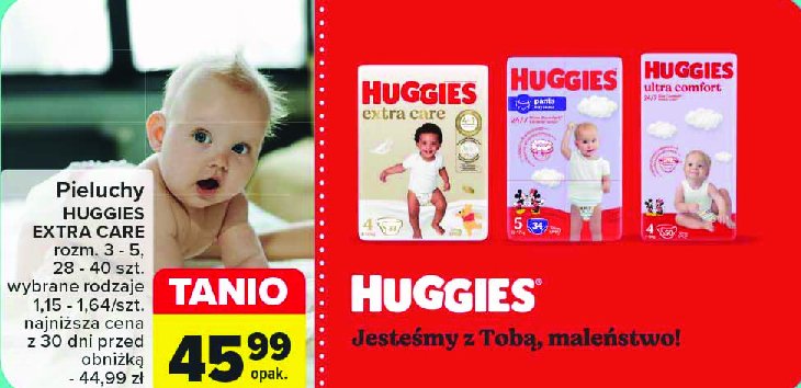 Pieluchomajtki 5 Huggies pants jumbo promocja w Carrefour
