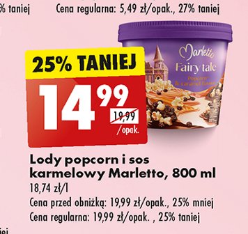 Lody popcorn & caramel flavour Marletto fairy tale promocja