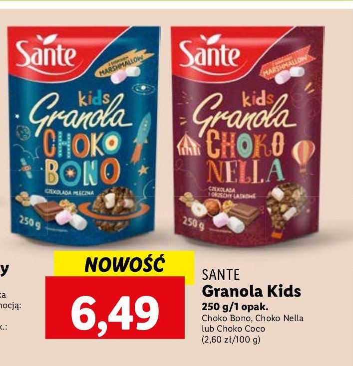 Granola kids choko coco Sante promocja