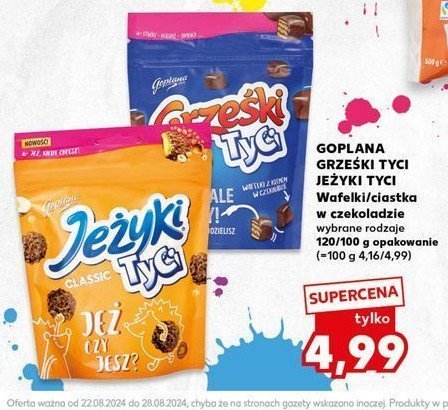 Wafelki w czekoladzie deserowej Grześki tyci promocja