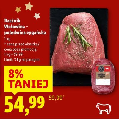 Wołowina - polędwica cygańska promocja w Lidl