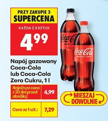 Napój gazowany Coca-Cola Zero 1 l promocja w Biedronka