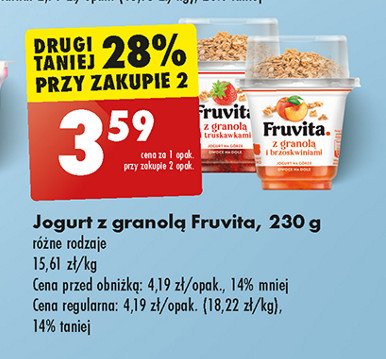 Jogurt brzoskwiniowy z granolą Fruvita promocja