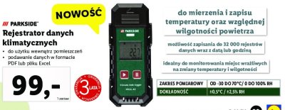 Rejestrator danych klimatycznych Parkside promocja