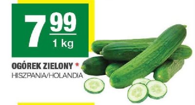 Ogórek zielony Hiszpania/Holandia promocja w SPAR