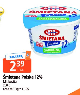 Śmietana Polska 12% promocja w Leclerc