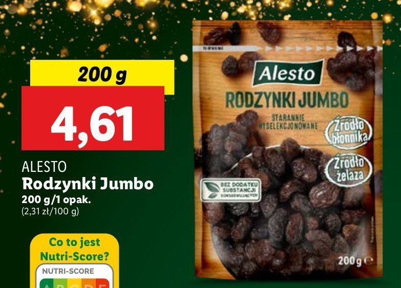 Rodzynki jumbo Alesto promocja