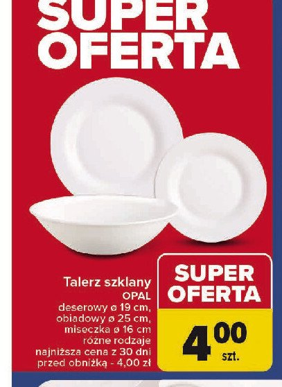 Talerz opalowy obiadowy promocja