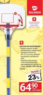 Zestaw do koszykówki promocja w Selgros