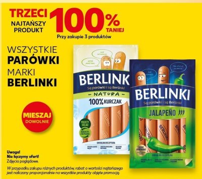 Parówki Berlinki wszystkie rodzaje promocja w Kaufland