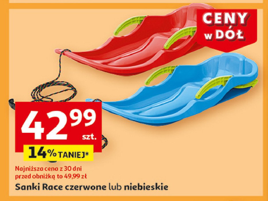 Sanki race z hamulcami niebieskie promocja w Auchan