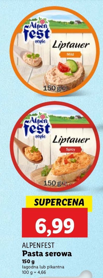 Pasta serowa 艂agodna Alpen fest promocja