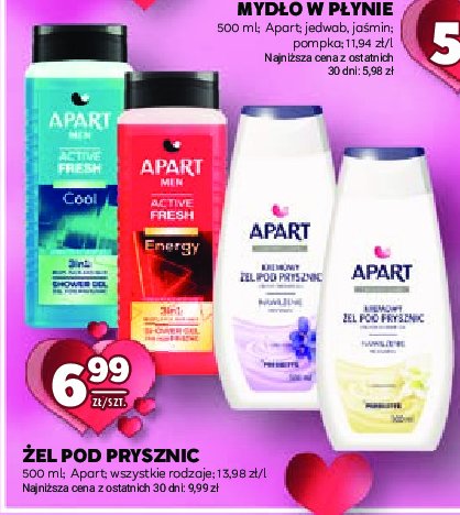 Żel pod prysznic energy Apart men active fresh promocja w Stokrotka