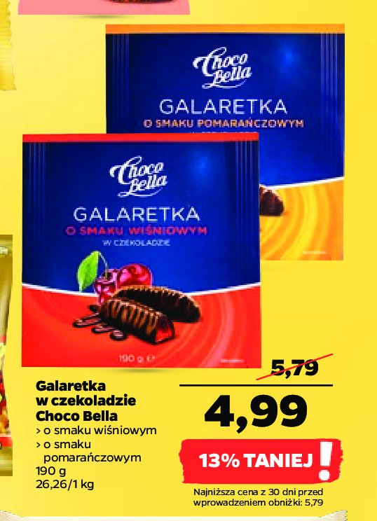Galaretka w czekoladzie wiśniowa Chocobella promocja