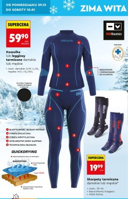 Legginsy termiczne damskie lub męskie Hi Mountain promocja w Biedronka