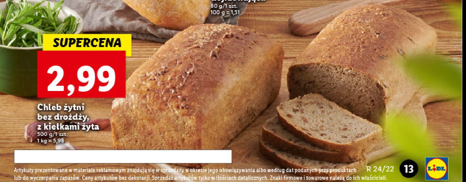 Chleb żytni bez drożdży promocje