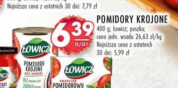 Pomidory krojone bez skórki Łowicz promocja