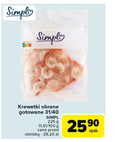 Krewetki gotowane 31/40 Simply promocja