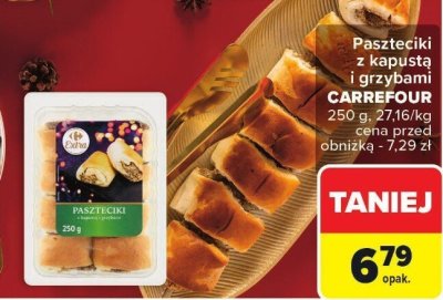Paszteciki z kapustą i grzybami Carrefour promocja w Carrefour