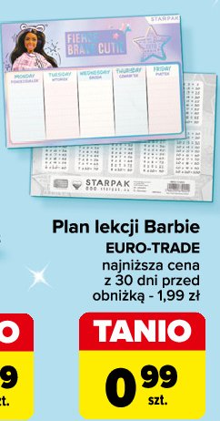 Plan lekcji barbie Starpak promocja w Carrefour