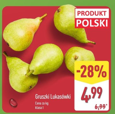 Gruszki Lukasówki promocja w Aldi