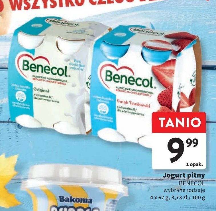 Jogurt pitny naturalny Benecol Benecol raisio promocja