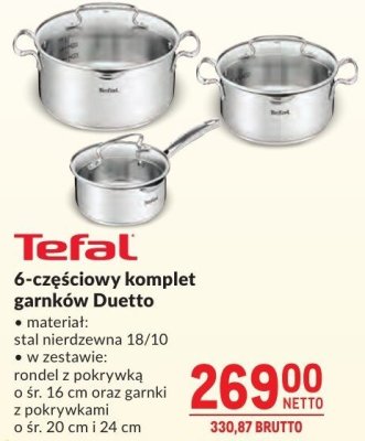 6-częściowy komplet garnków Tefal Duetto promocja w Makro
