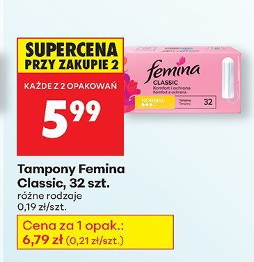 Tampony Femina Classic, 32 szt. promocja w Biedronka