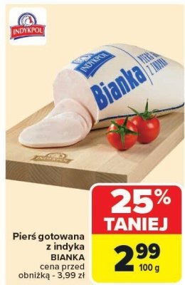Pierś gotowana z indyka BIANKA promocja w Carrefour Market