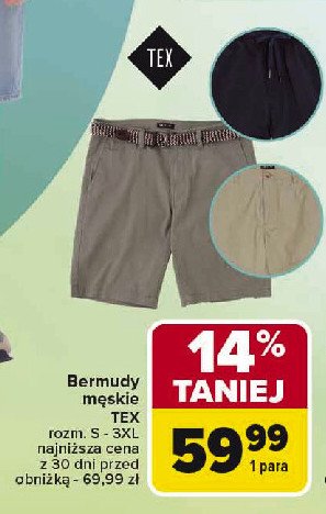 Bermudy męskie s-3xl Tex promocja