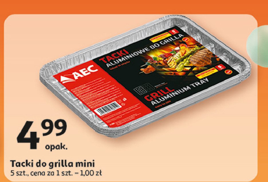 Tacki aluminiowe na grilla małe Aec promocja w Auchan
